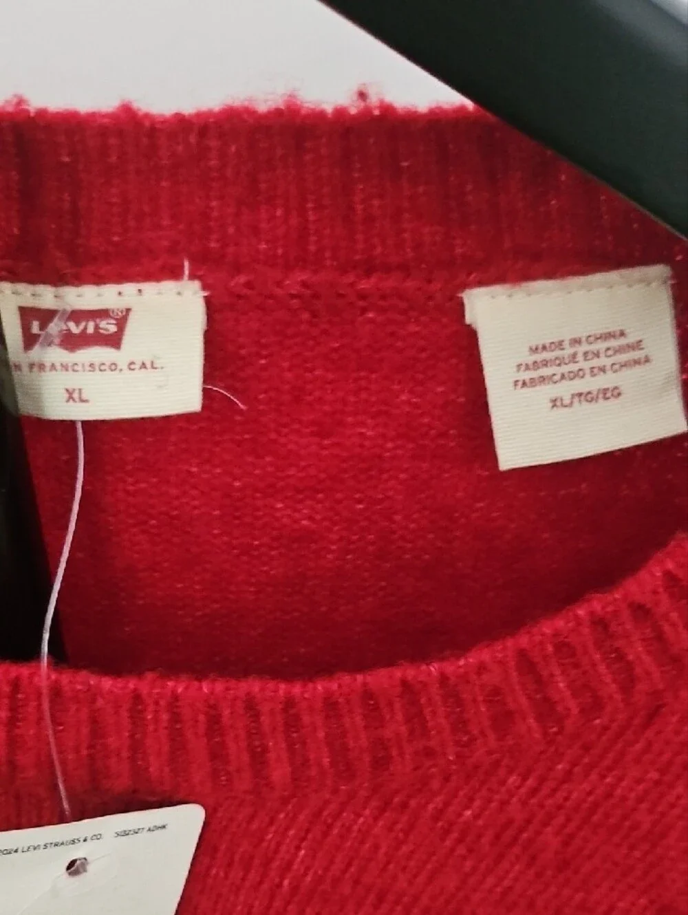 Levi's Red Fair Isle Crewneck Sweater